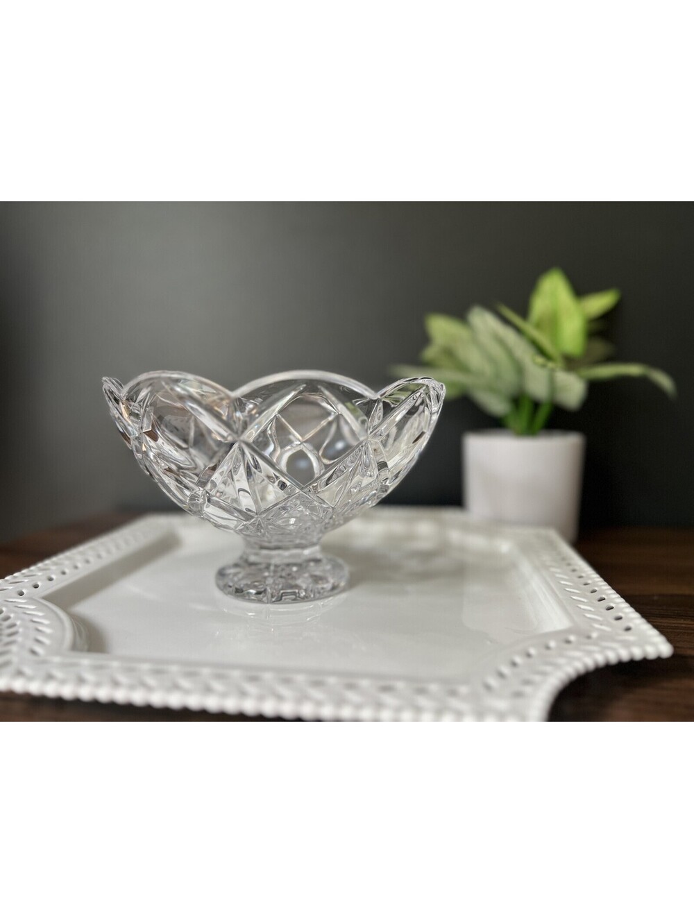 Waterford Crystal Marquis “Amway” Pattern Footed Bowl.